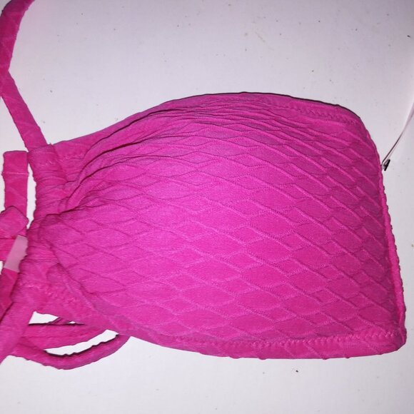Victoria Secret Swim Bikini Top & Bottom Pink Textured Convertible String Remova - Picture 16 of 16